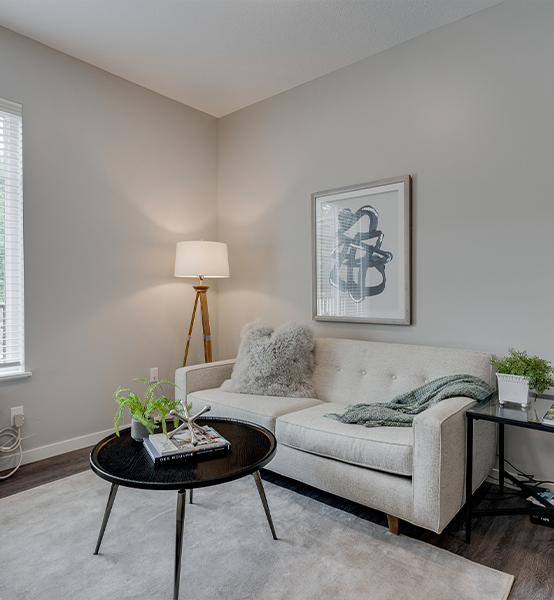 an apartment living room looking at the tv